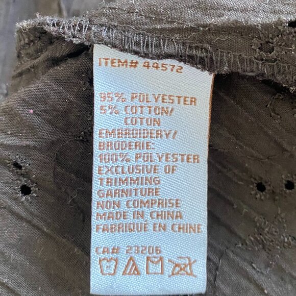 Jessica Black Embroidery 3/4 Sleeve Button Up Blouse Top Shirt Size Large 12 - Picture 9 of 9